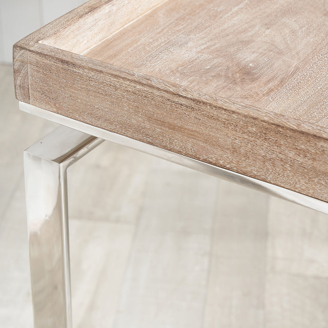 Edie Mango Wood and Silver Console Table