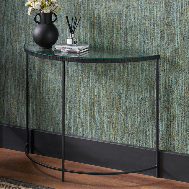 Marlow Glass Half Moon Console Table