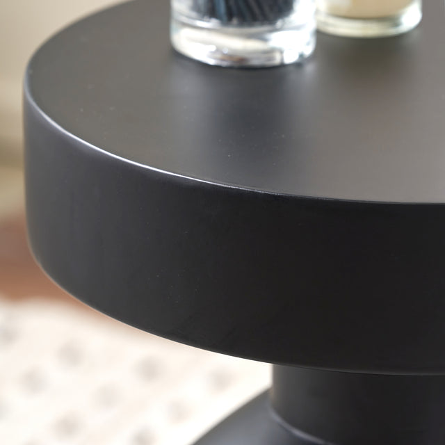 Nico Black Fibrestone Side Table