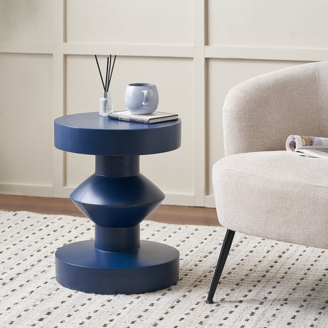 Nico Blue Fibrestone Side Table