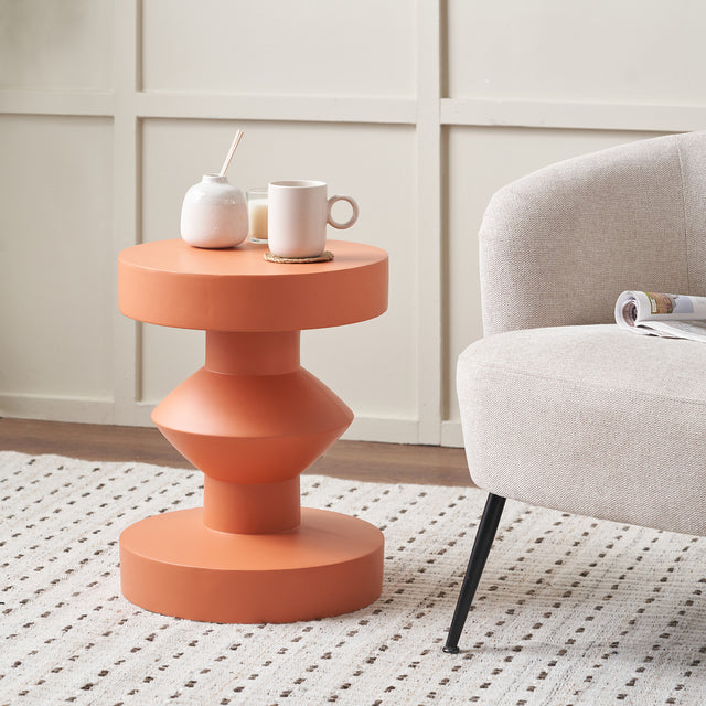 Nico Terracotta Fibrestone Side Table