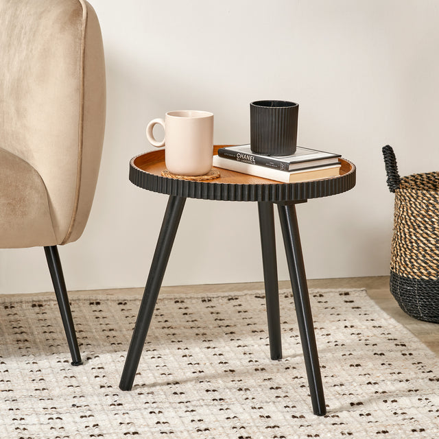 Denholm Natural and Black Side Table