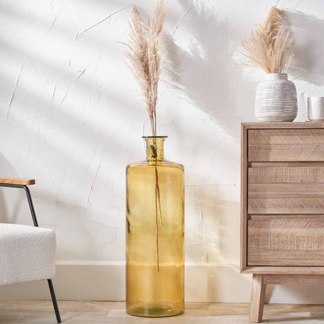 Benia Amber Recycled Glass Bottle Vase