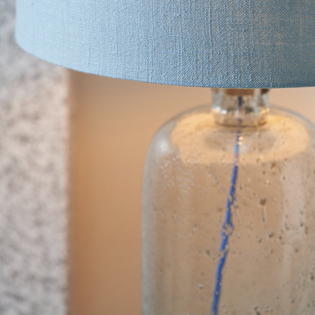 Designers Guild Clear Bubble Glass and Delft Table Lamp