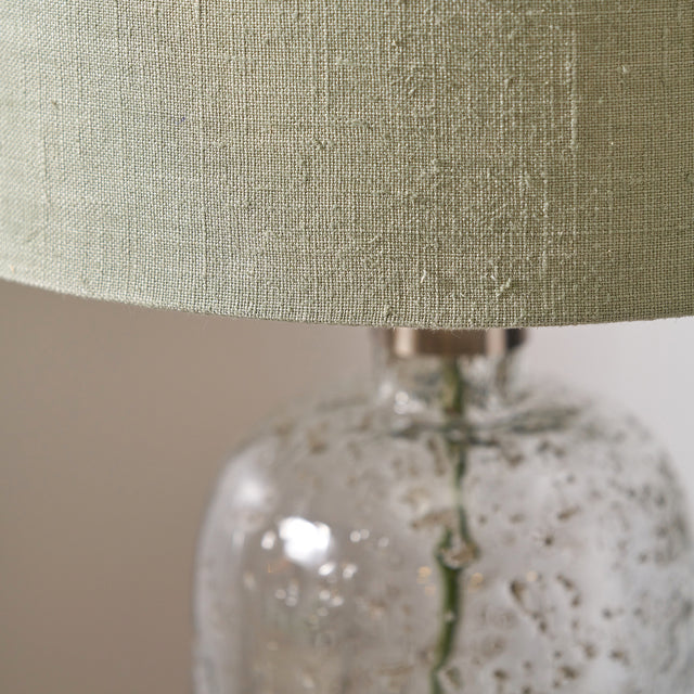 Designers Guild Clear Bubble Glass and Moss Table Lamp