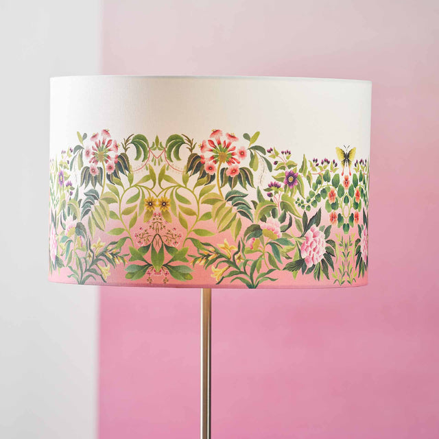 Designers Guild Ikebana Damask Fuchsia Cylinder Lampshade