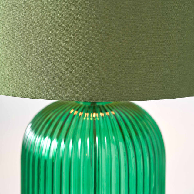 Designers Guild Varese Emerald Ribbed Glass Table Lamp