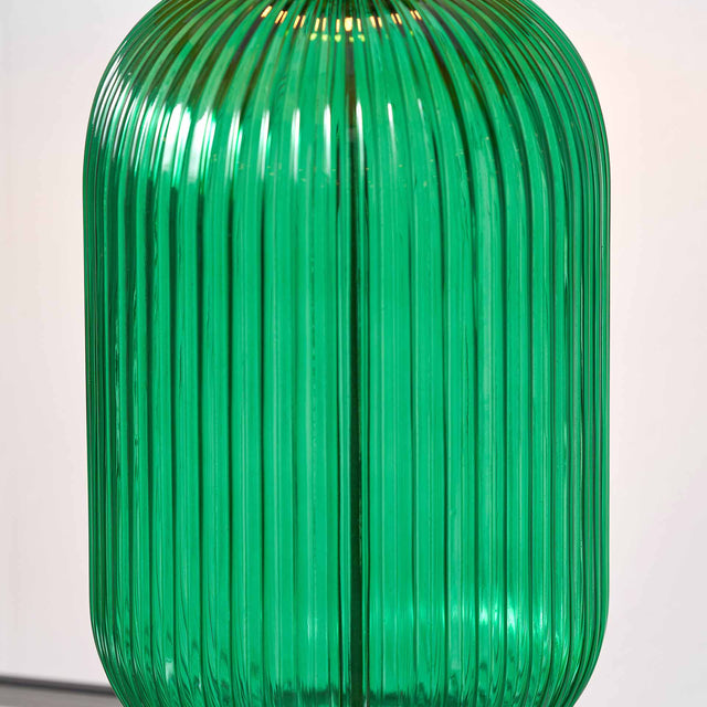 Designers Guild Varese Emerald Ribbed Glass Table Lamp