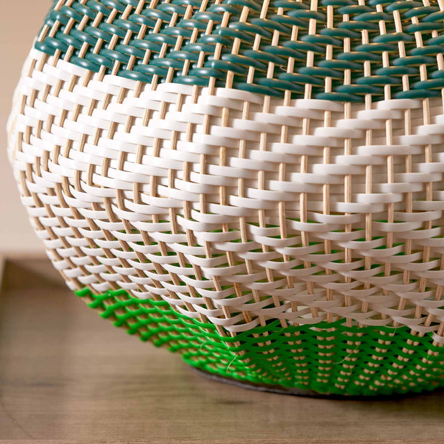 Designers Guild Brera Large Emerald Rattan Table Lamp