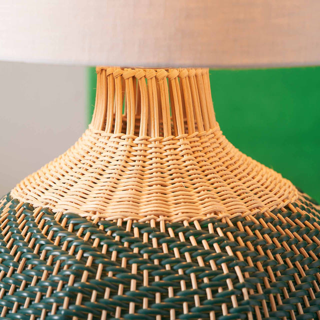 Designers Guild Brera Large Emerald Rattan Table Lamp