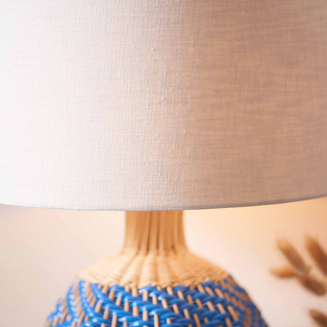 Designers Guild Brera Cobalt Rattan Table Lamp