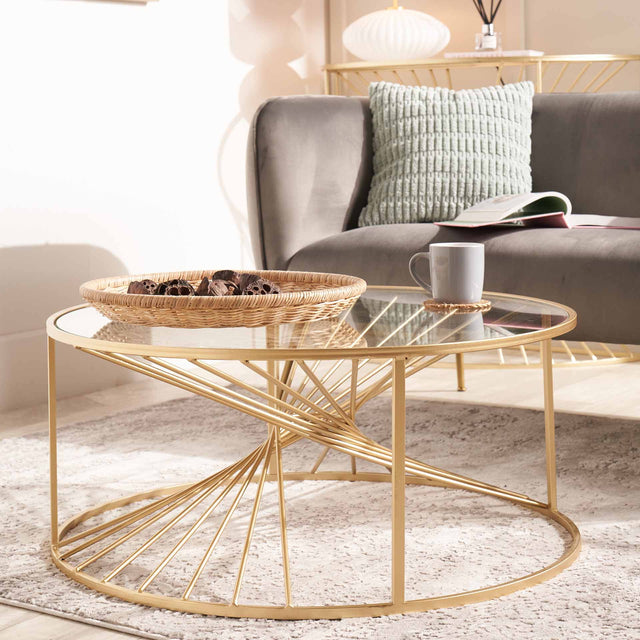 Portobello Glass & Gold Coffee Table