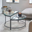 Marlow Glass Half Moon Coffee Tables S/2