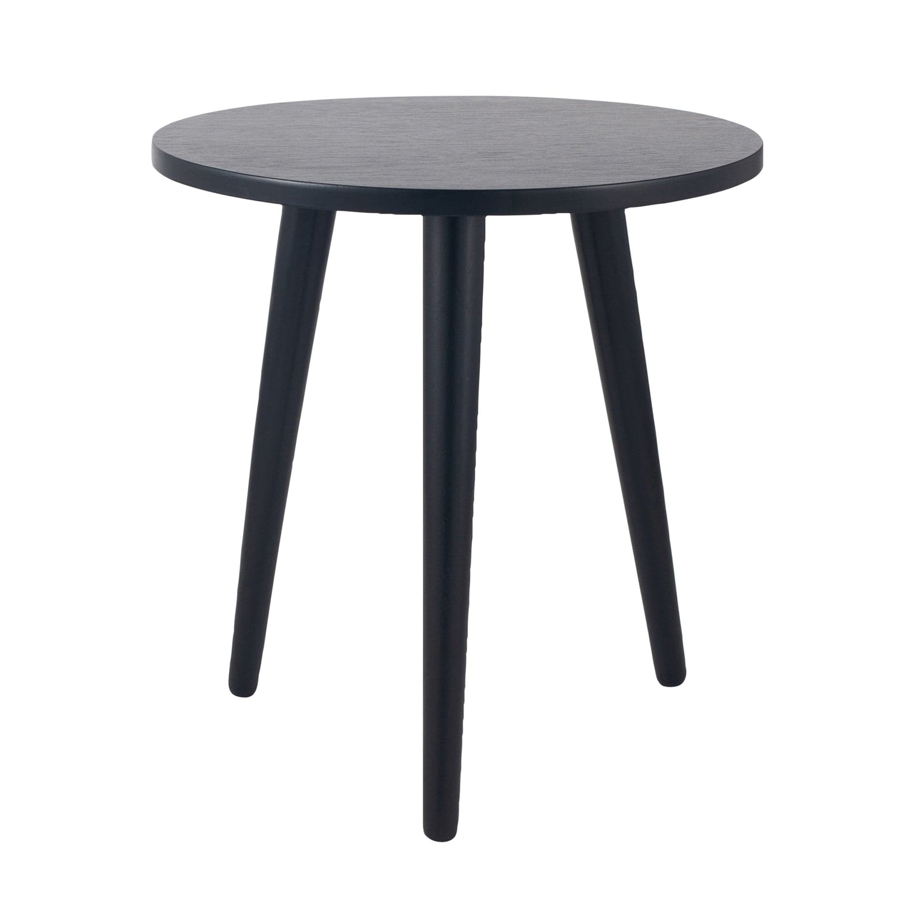 Satin Black Pine Wood Round Side Table | Furniture | Ruma