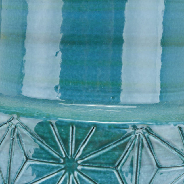 Ruma Aquamarine Stoneware Etch Detail Vase | Vases | Rūma