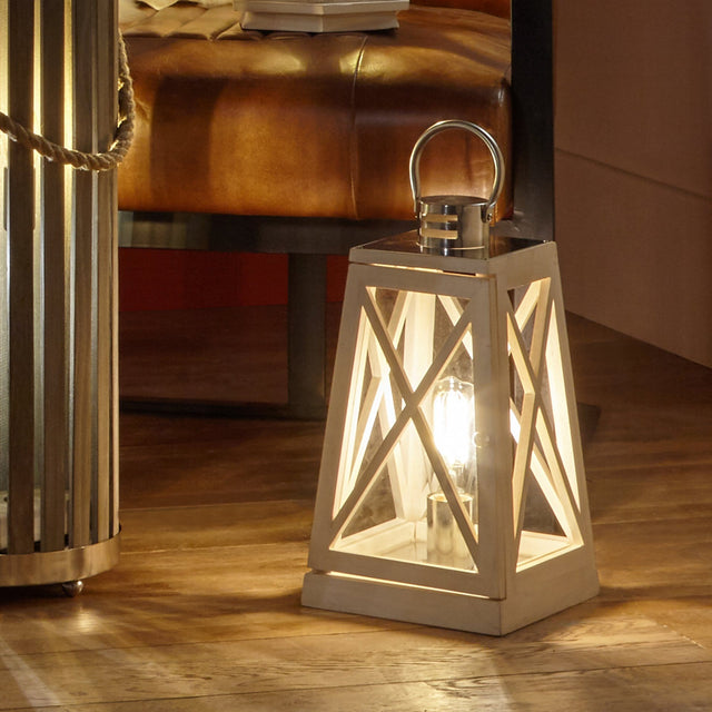 Ruma White Wash Lantern Table Lamp | Home Lighting | Rūma