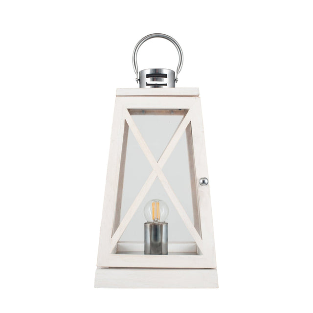 Ruma White Wash Lantern Table Lamp | Home Lighting | Rūma