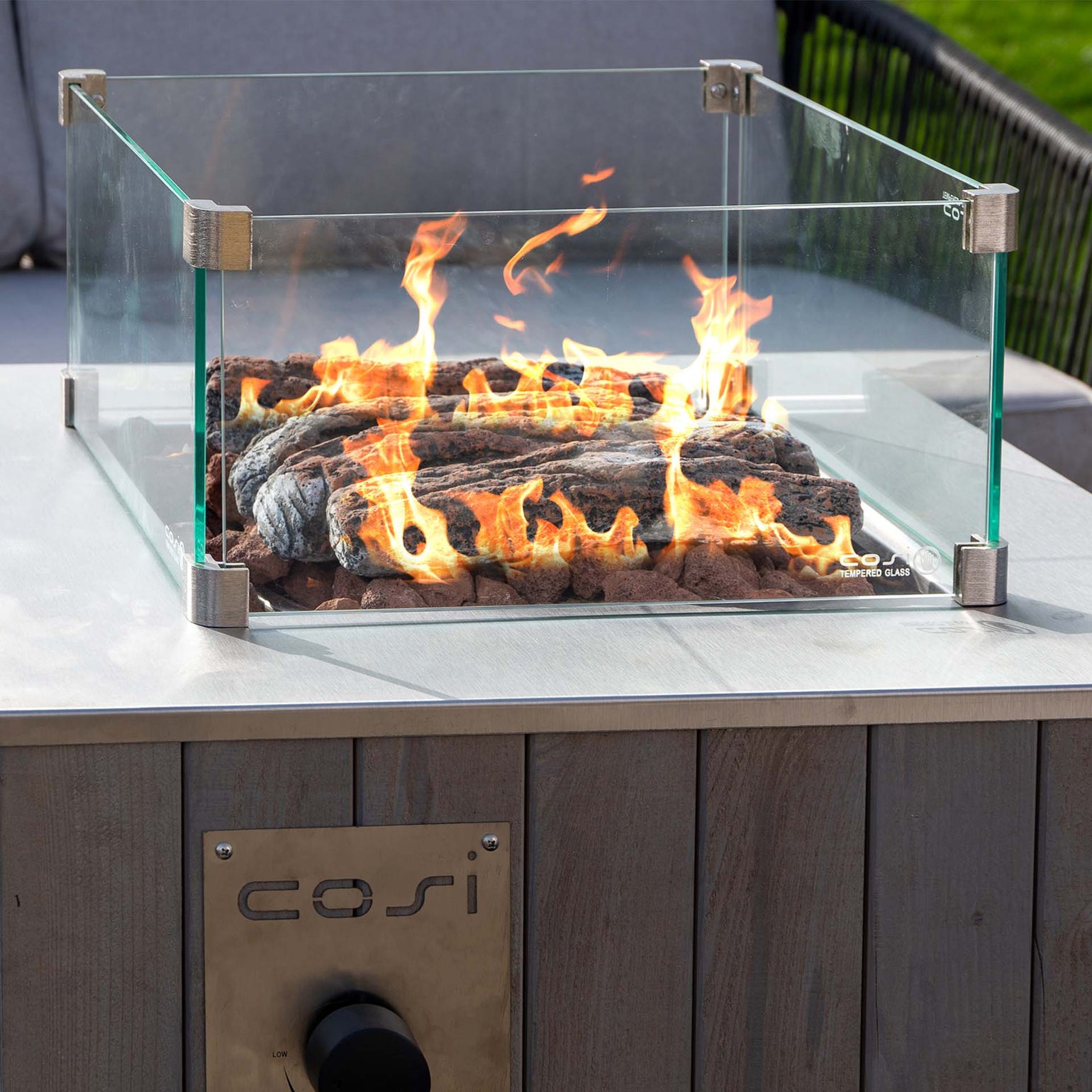 Cosi Fire Pit Large Square Glass Surround | Outdoor | Ruma